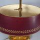 Lampe bouillote style Empire bronze doré abat-jour métal bordeaux C548