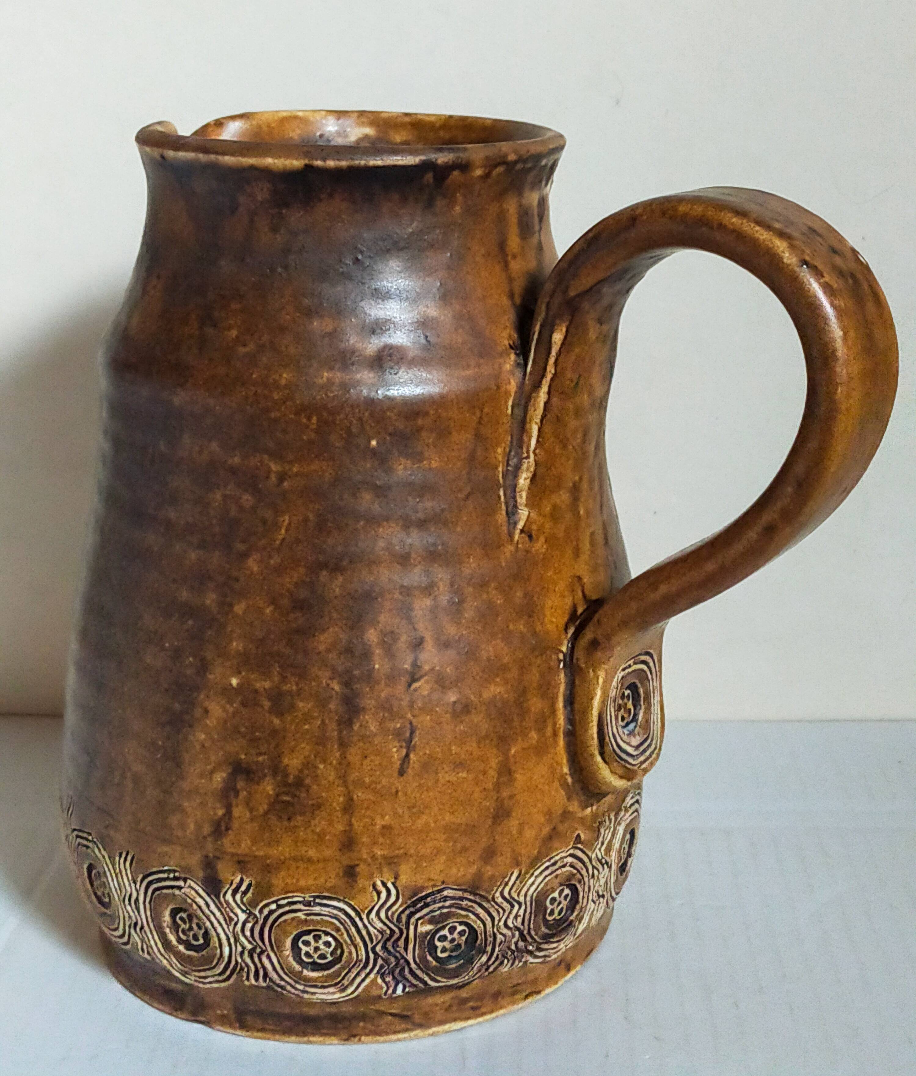 Ceramic potter's pitcher by F.CHEDEVILLE 20th century