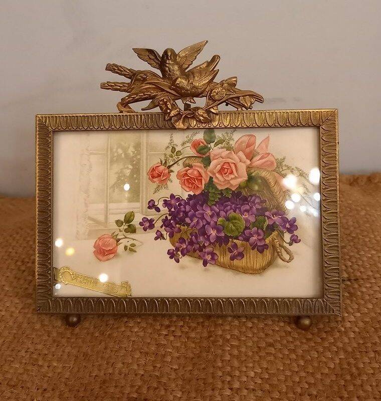 Vintage birds photo frame