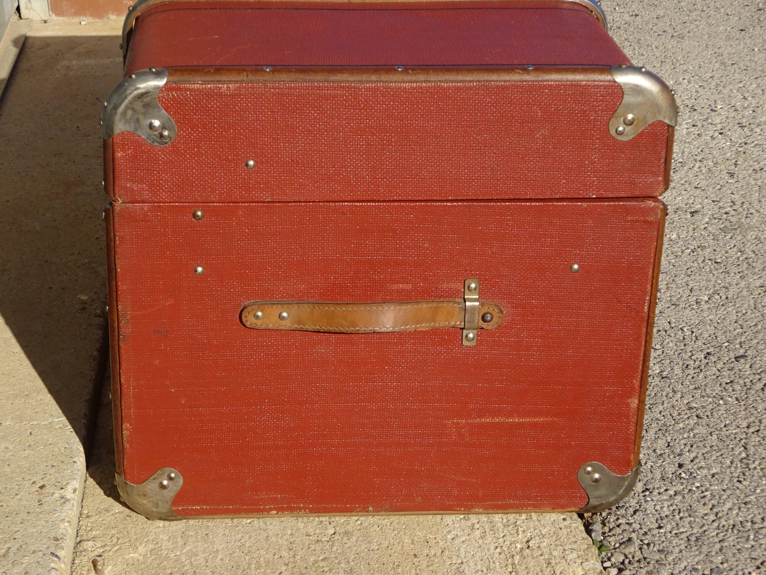Old curved travel trunk