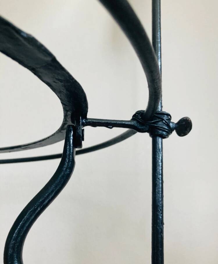 Folding wrought iron toiletry stand, 19th century