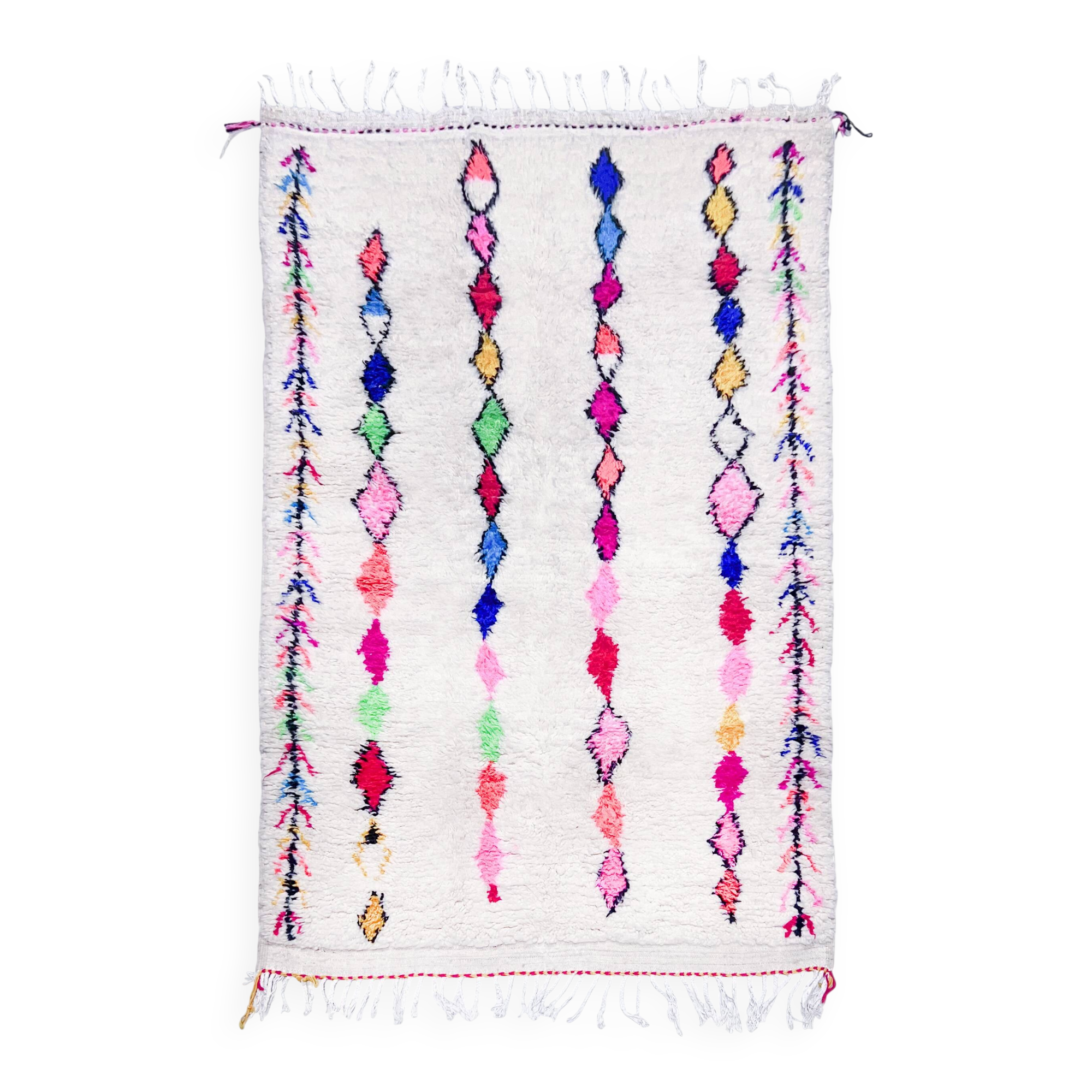 Azilal Berber rug with colorful patterns, 2.47x1.45m