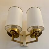 Applique double éclairage en laiton année 1960