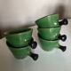 Set of 5 cups in green glazed clay Dieulefit 1960