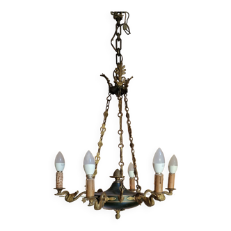 Working electrified Empire chandelier
