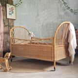 Rattan baby bed