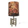Large sculptural ceramic table lamp with textile batik lampshade, 1960s