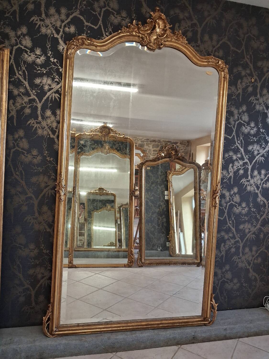 Napoleon III period mirror 220 x 125