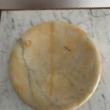 Vintage beige round marble ashtray