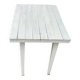 Vintage white wooden kitchen table with drawer from the 19th century.