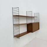 Mid-Century Nisse Strinning string design teak wall unit , 1960s