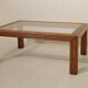 Rattan and glass coffee table - 60s/70s