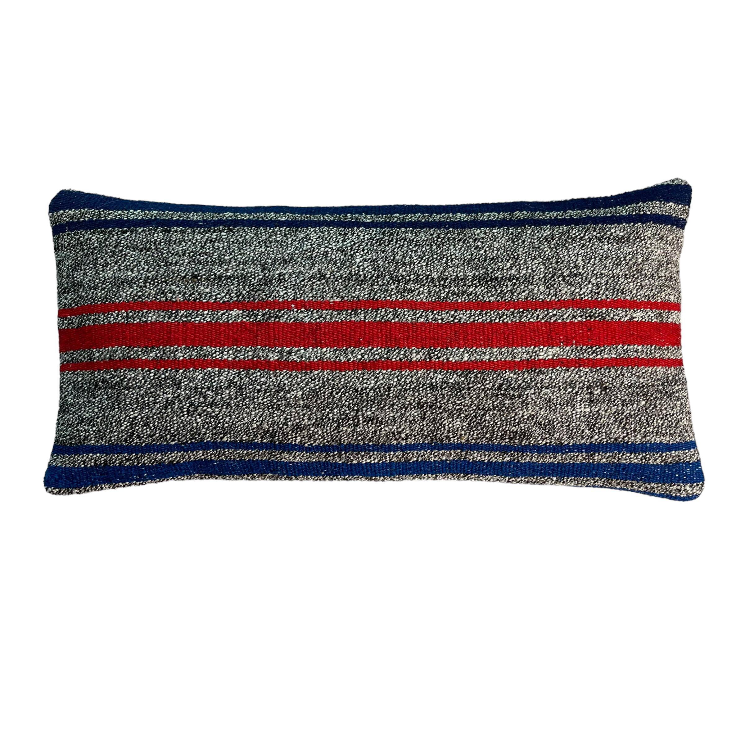 Vintage turkish kilim cushion cover , 30 x 60 cm