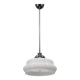 Italian mid-century glass pendant lamp chrome ceiling light 1960s