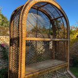 Large woven rattan shelf 🇮🇹 Vintage Italy 1970