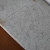 Large Antique Art Deco German Oak & Marble Chocolate Shop Counter, 1920s