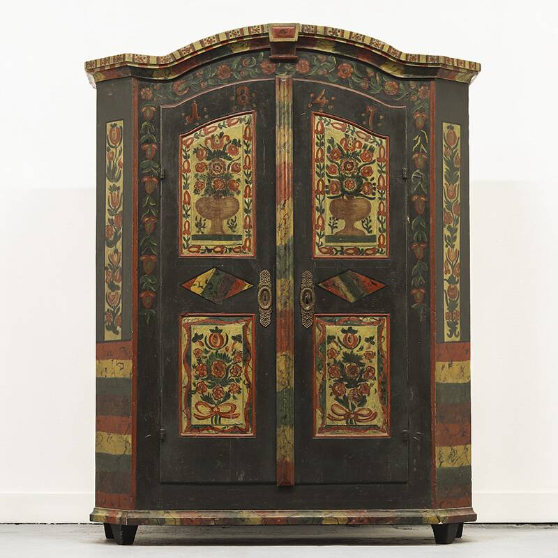 Folk art painted bridal wardrobe