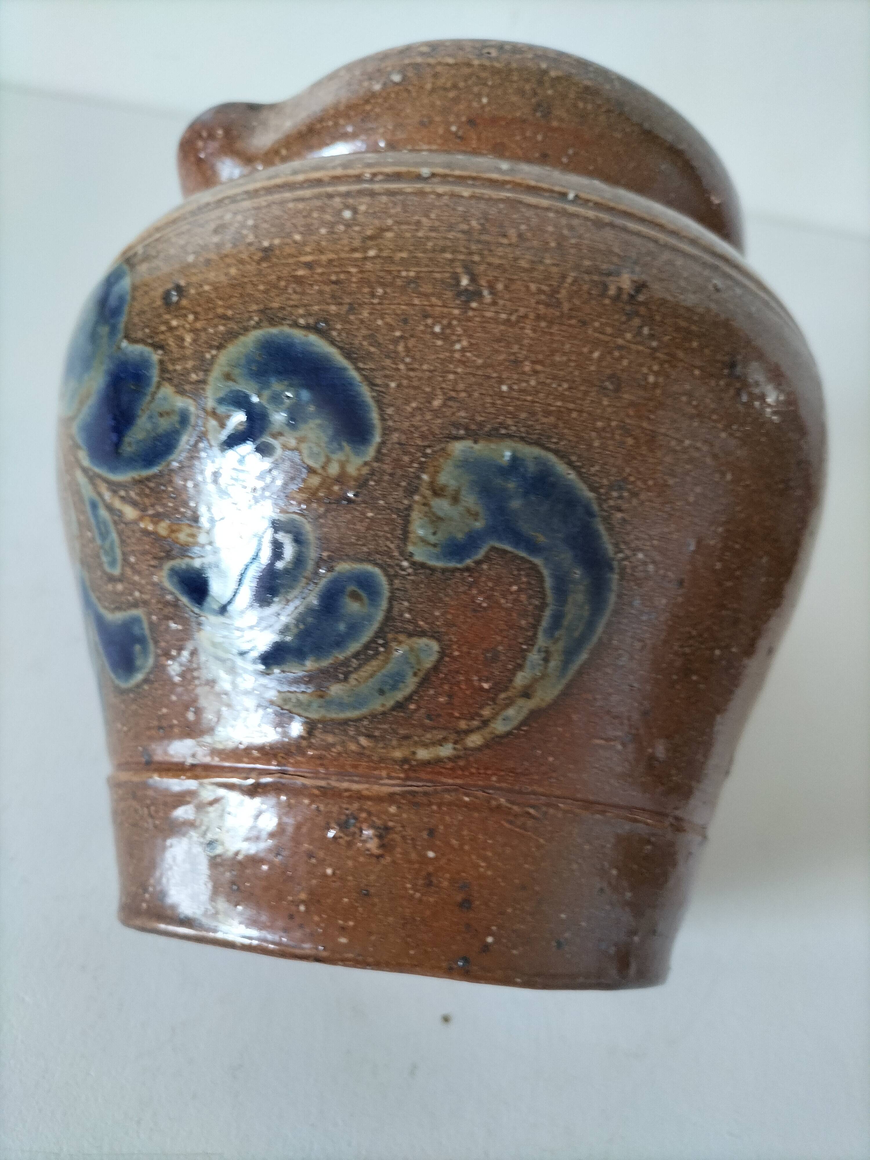 Glazed stoneware jug – hand-painted decoration