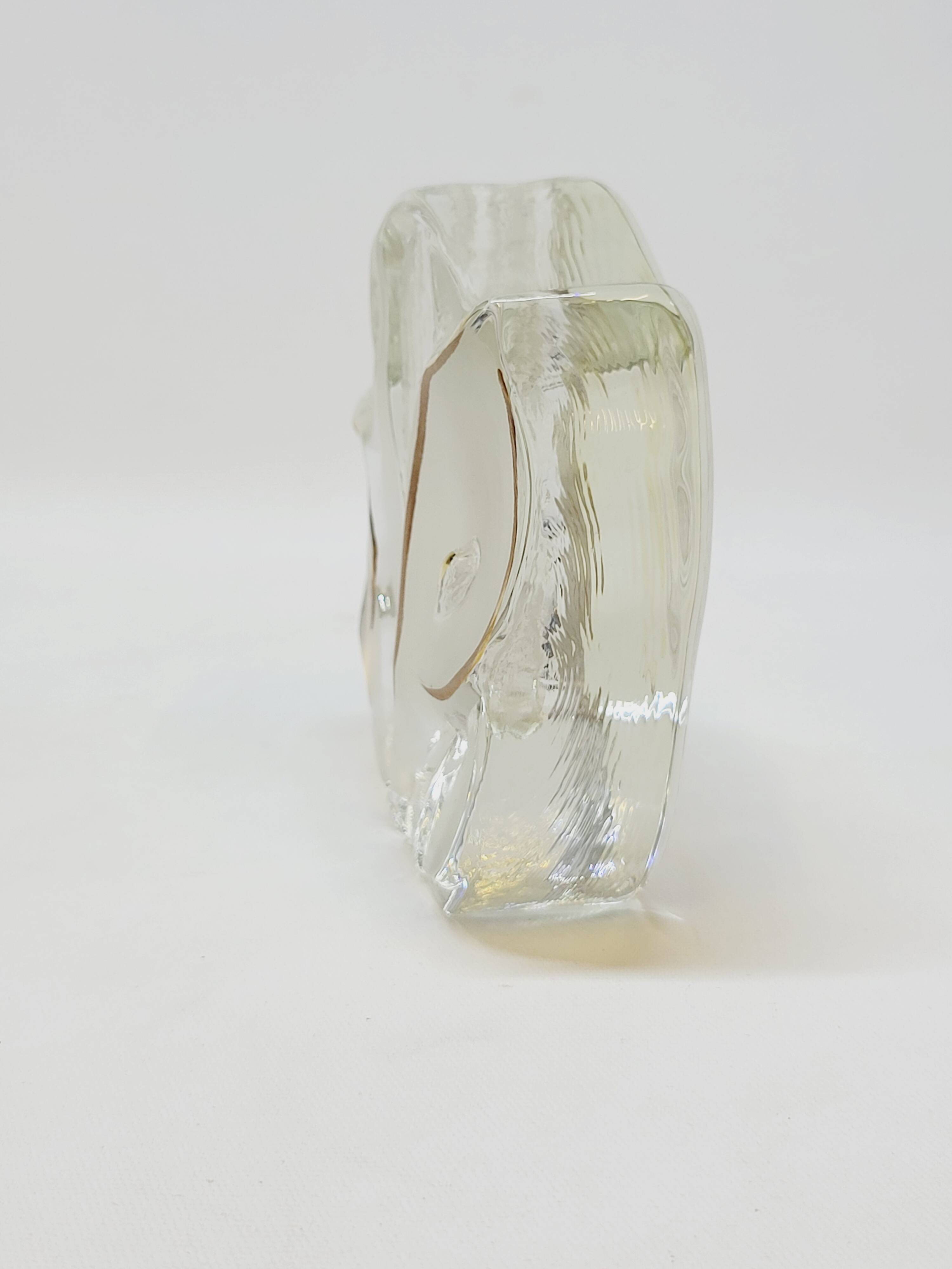 Vintage Walther Glas Germany Glass Soliflore Vase with Lily Decor