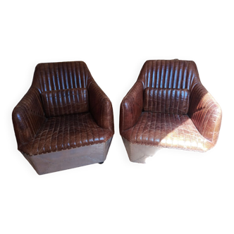 Pair of designer armchairs