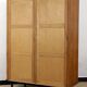 Vintage 1960 removable rattan and oak cabinet