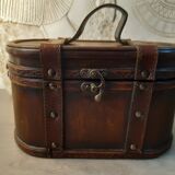 Chest old wood and leather