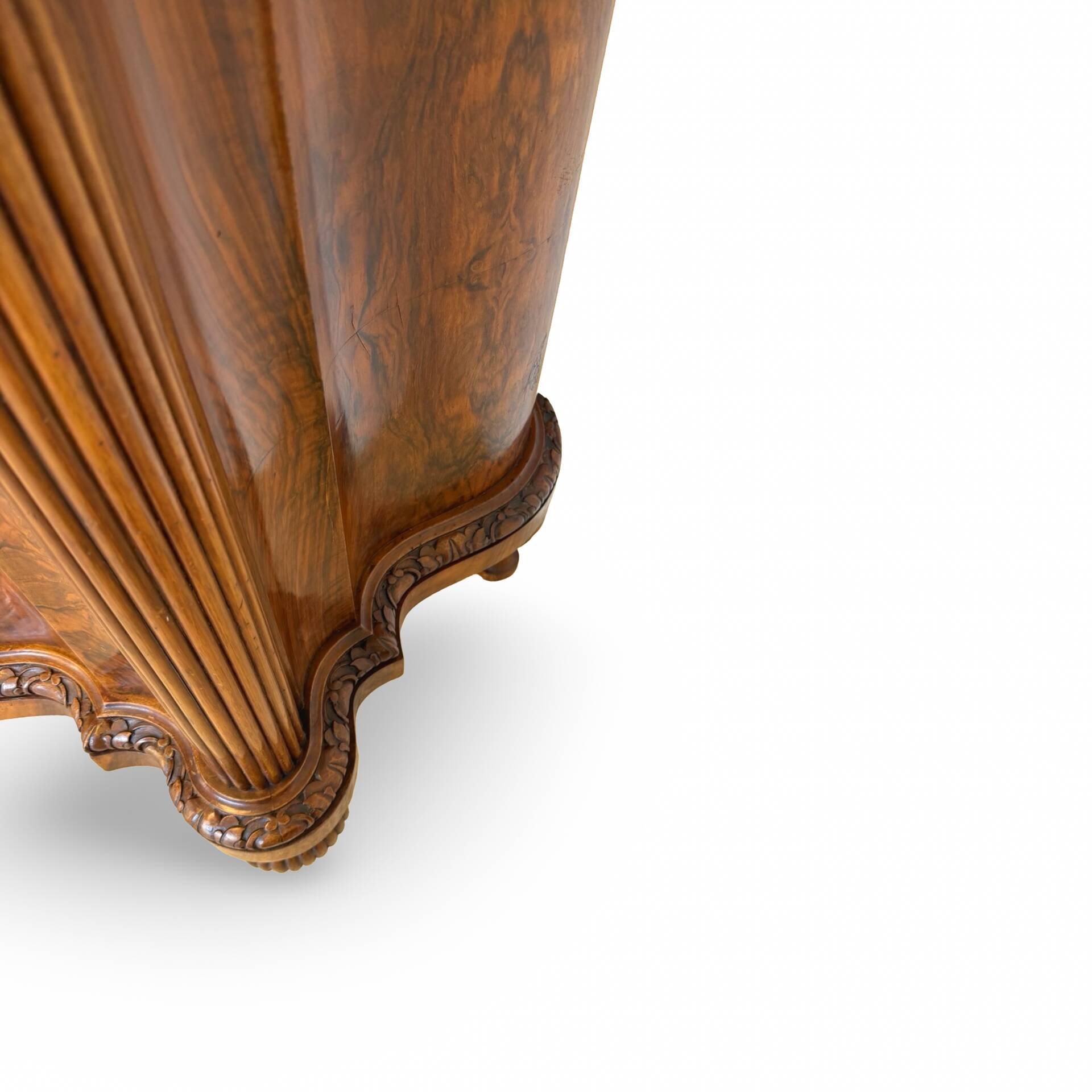 antique walnut serpentine commode