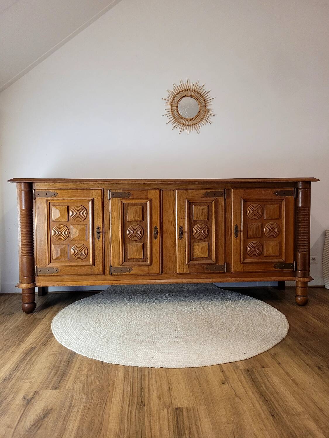 Solid oak enfilade Art Deco, circa 1940.