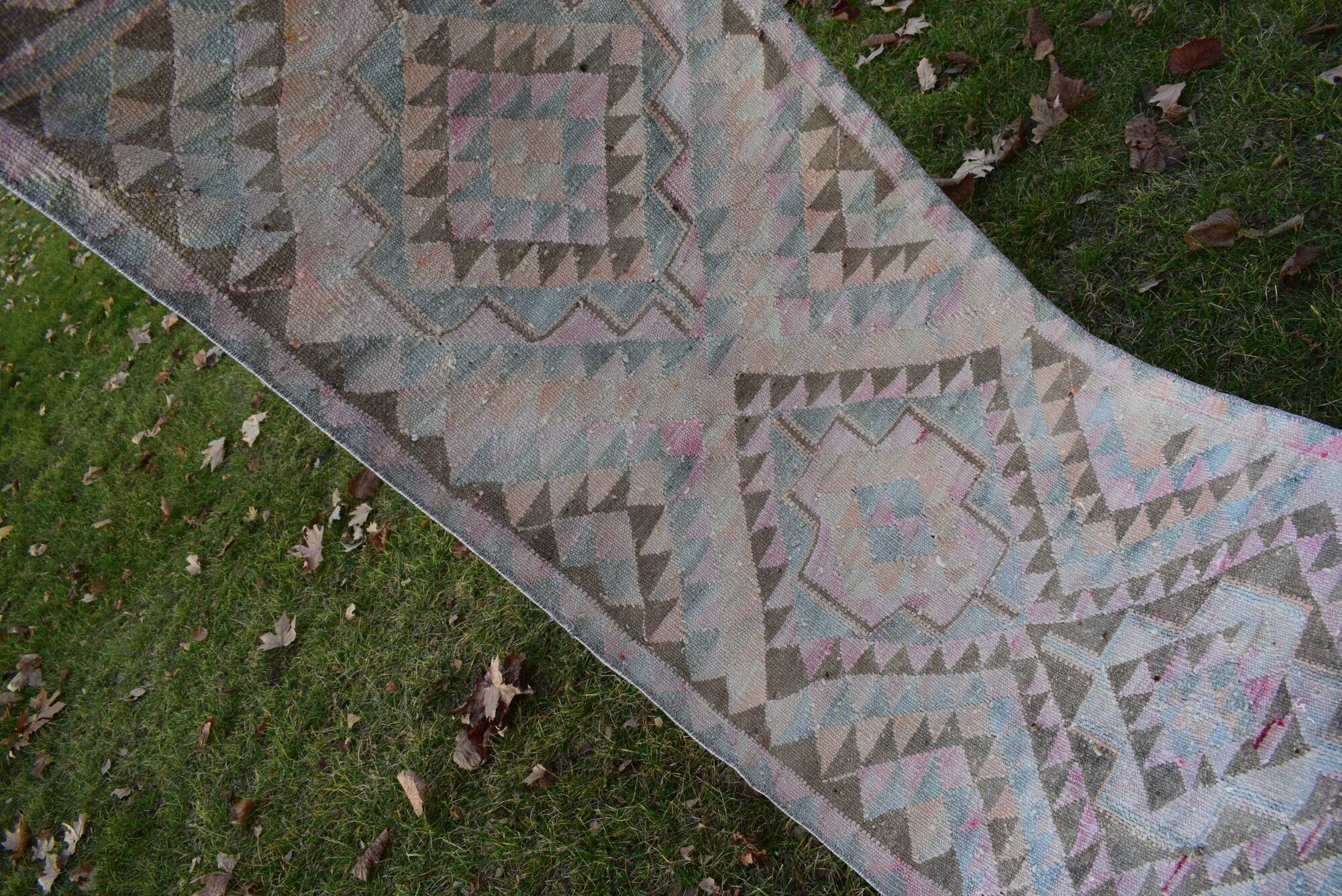 Vintage Turkish hallway rug 76x350 cm