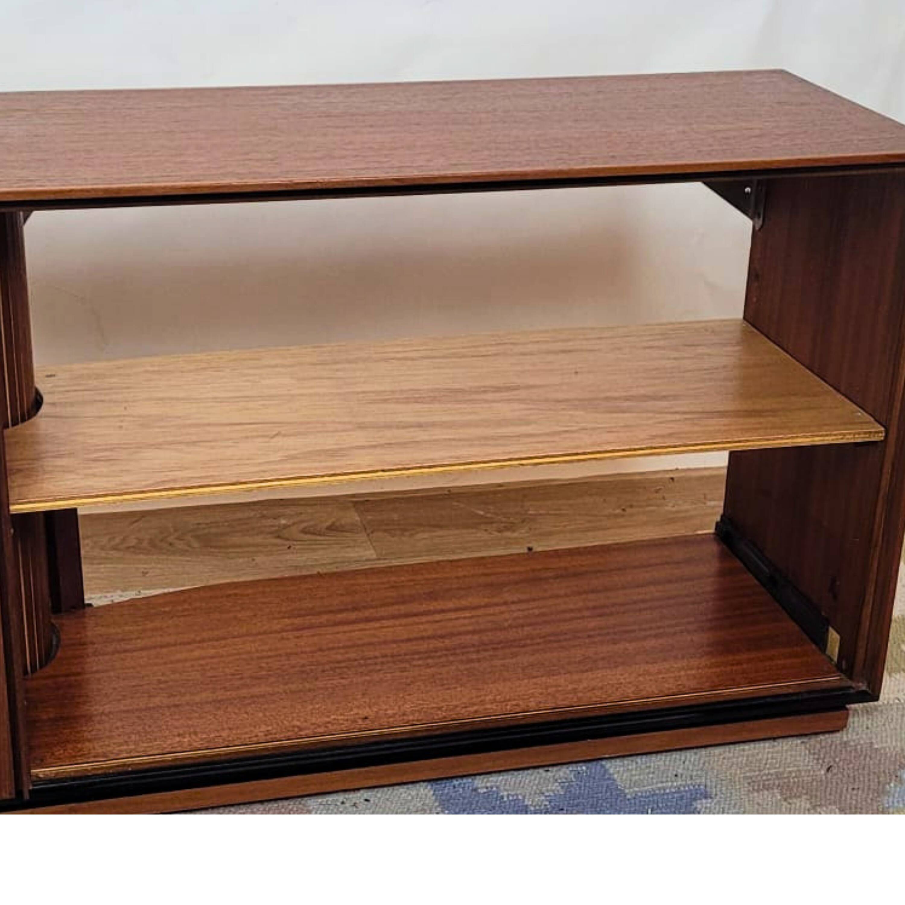 Vintage Scandinavian TV unit in teak, either on legs or suspended - Denmark - 1960s