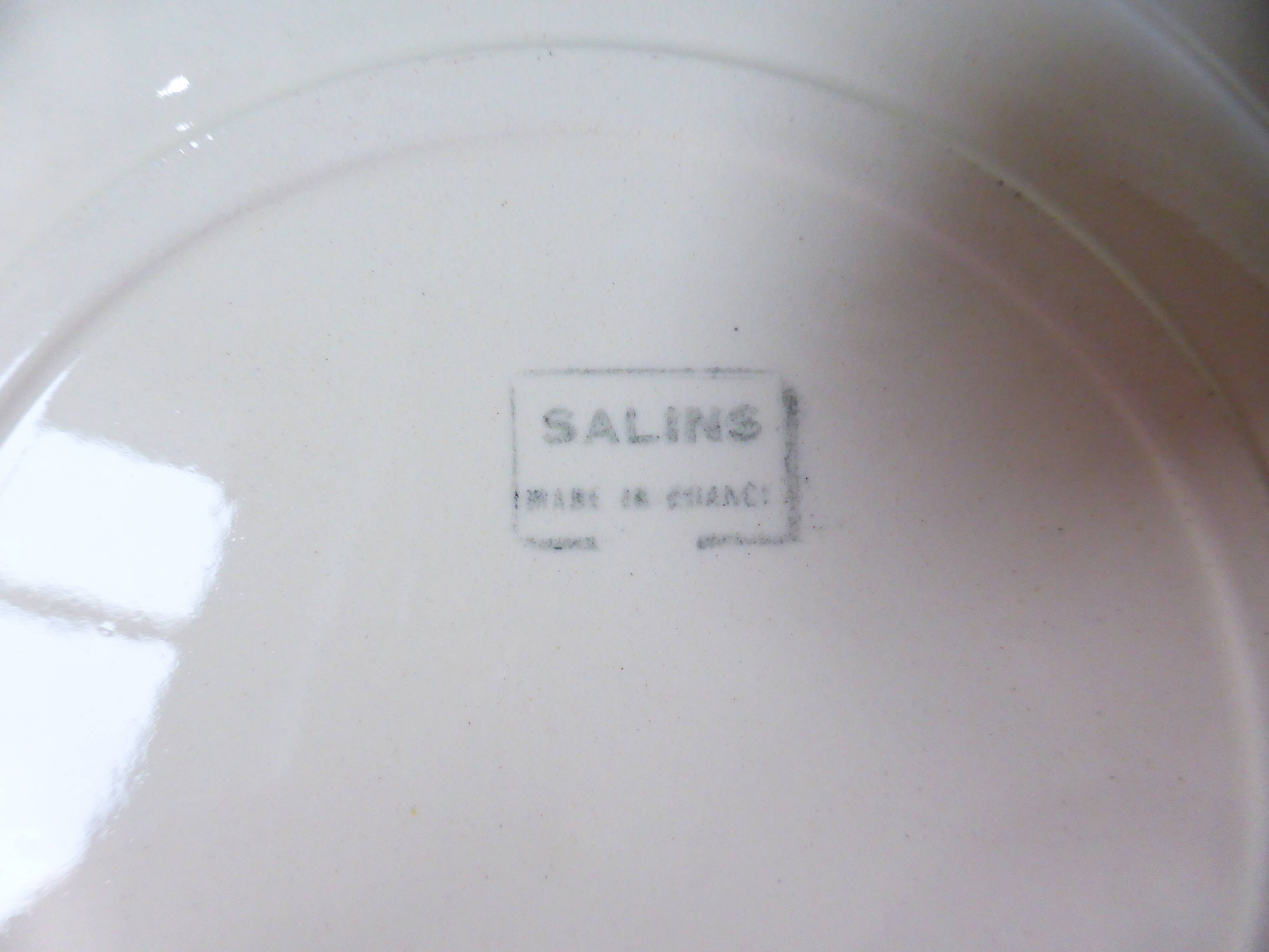 Set de 6 assiettes creuses vintage en porcelaine des Salins 2103127