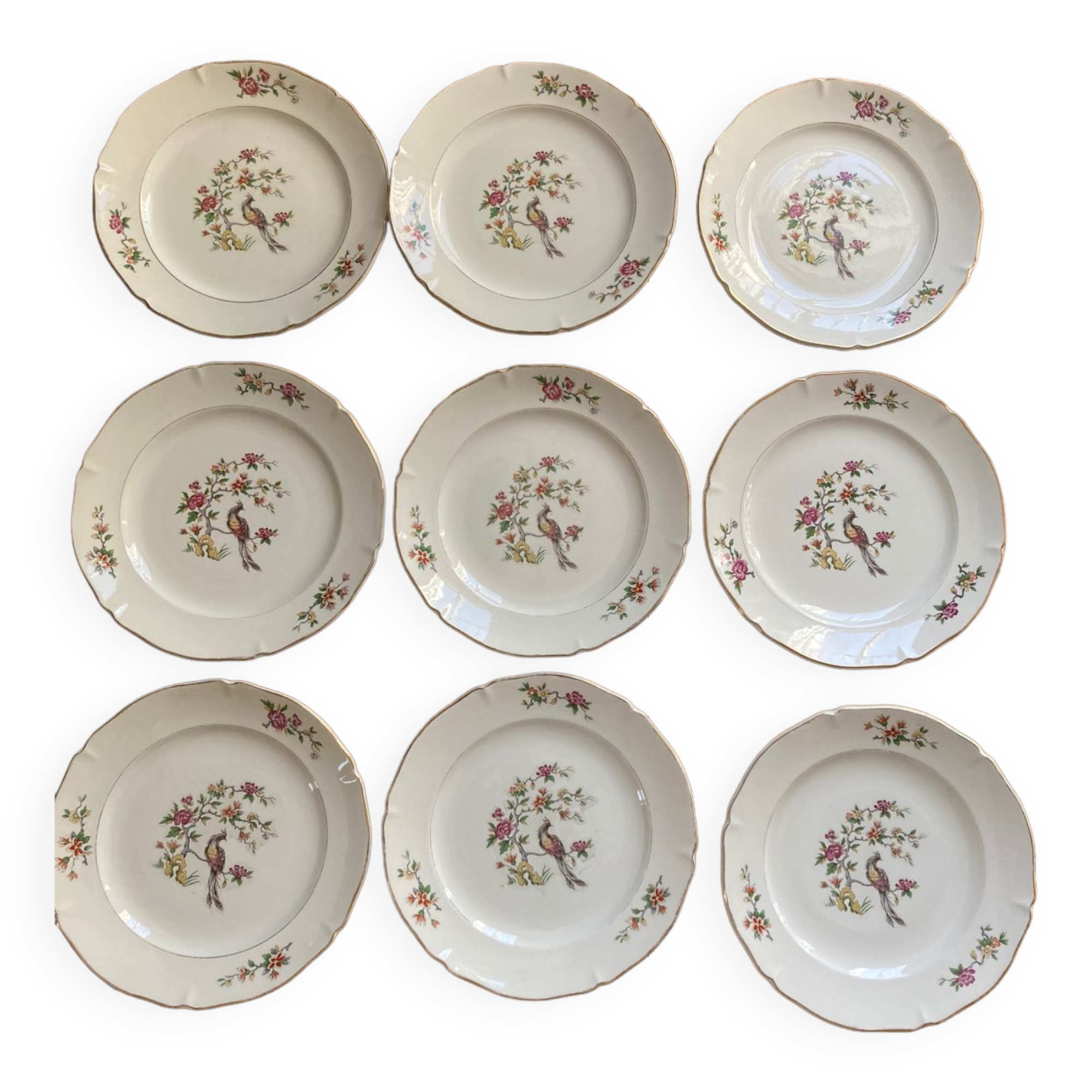 Set of 9 Regency plates