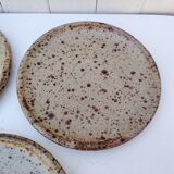 Three stoneware plates, Tiffoche, La Borne Guérande
