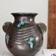 Vintage black ceramic vase