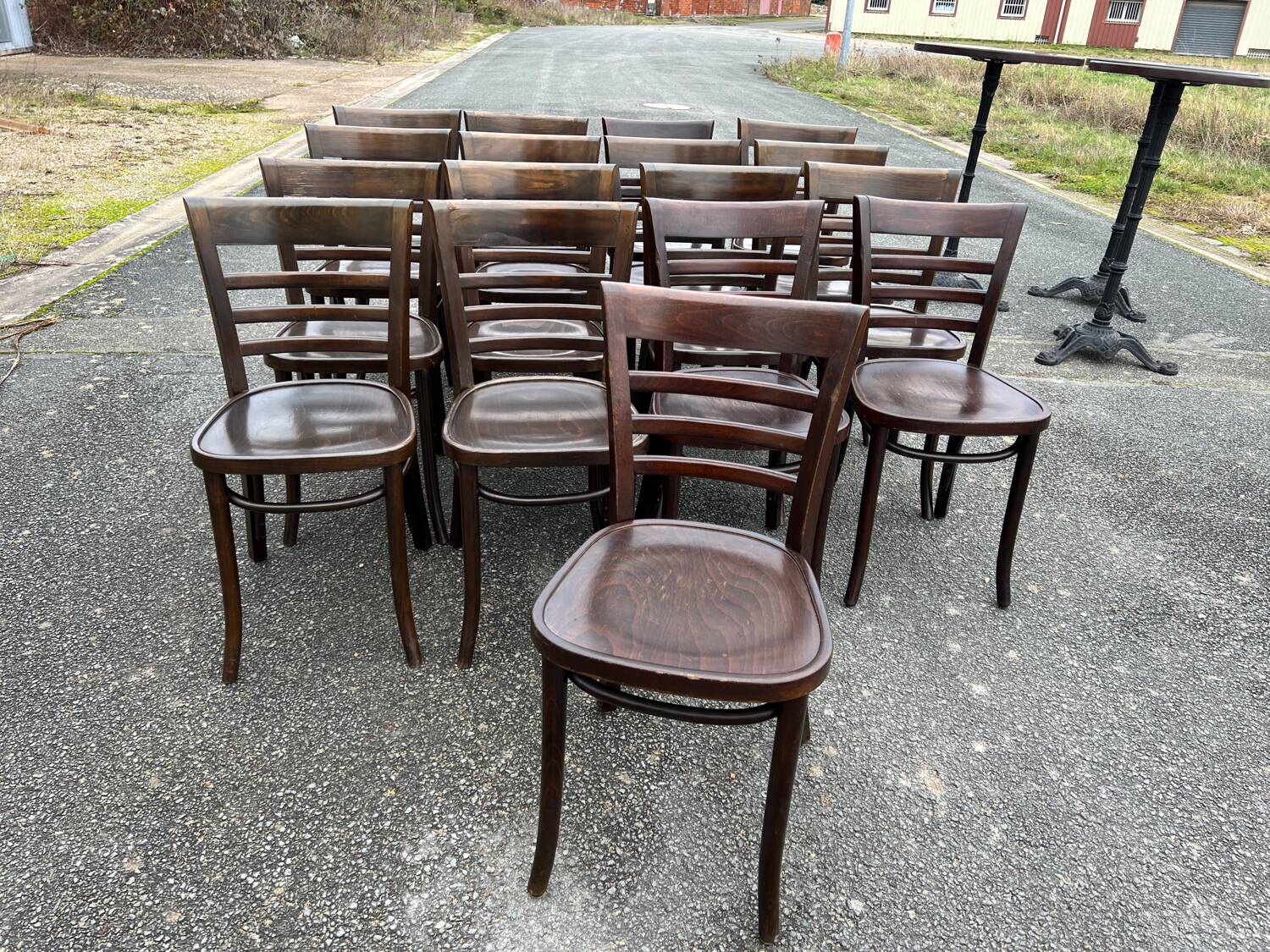 Set of 17 bistro chairs