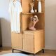 Renovated vintage asymmetrical oak wardrobe