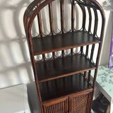 Rattan shelf / bookcase with cabinet