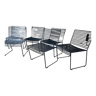 Set of 6 designer chairs - Black metal