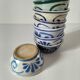 7 stoneware bowls with blue and green ocean-inspired decoration
