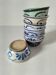 7 stoneware bowls with blue and green ocean-inspired decoration