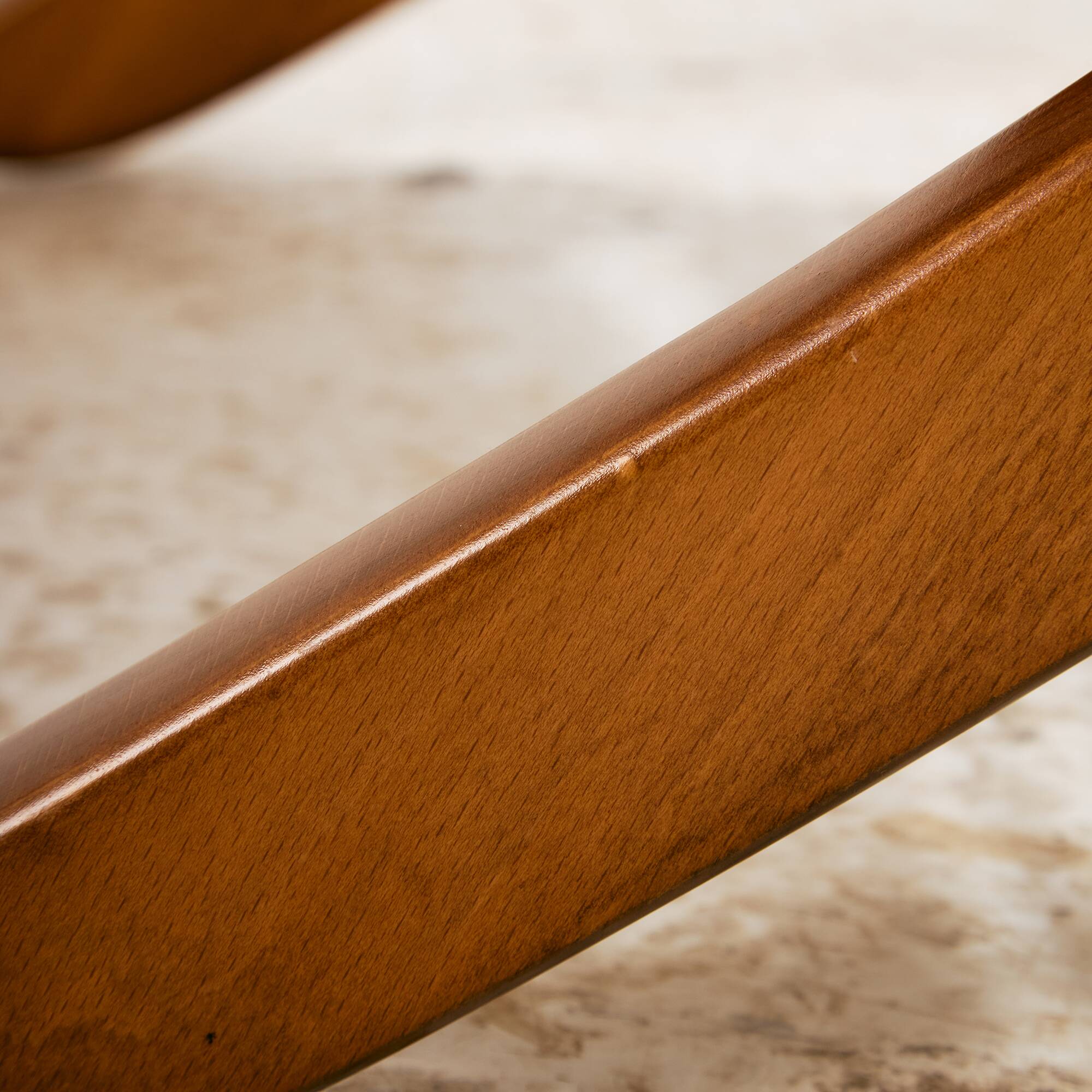 Beech armchair with leather upholstery