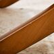 Beech armchair with leather upholstery