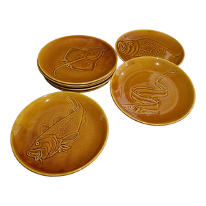 lot de 8 assiettes poissons