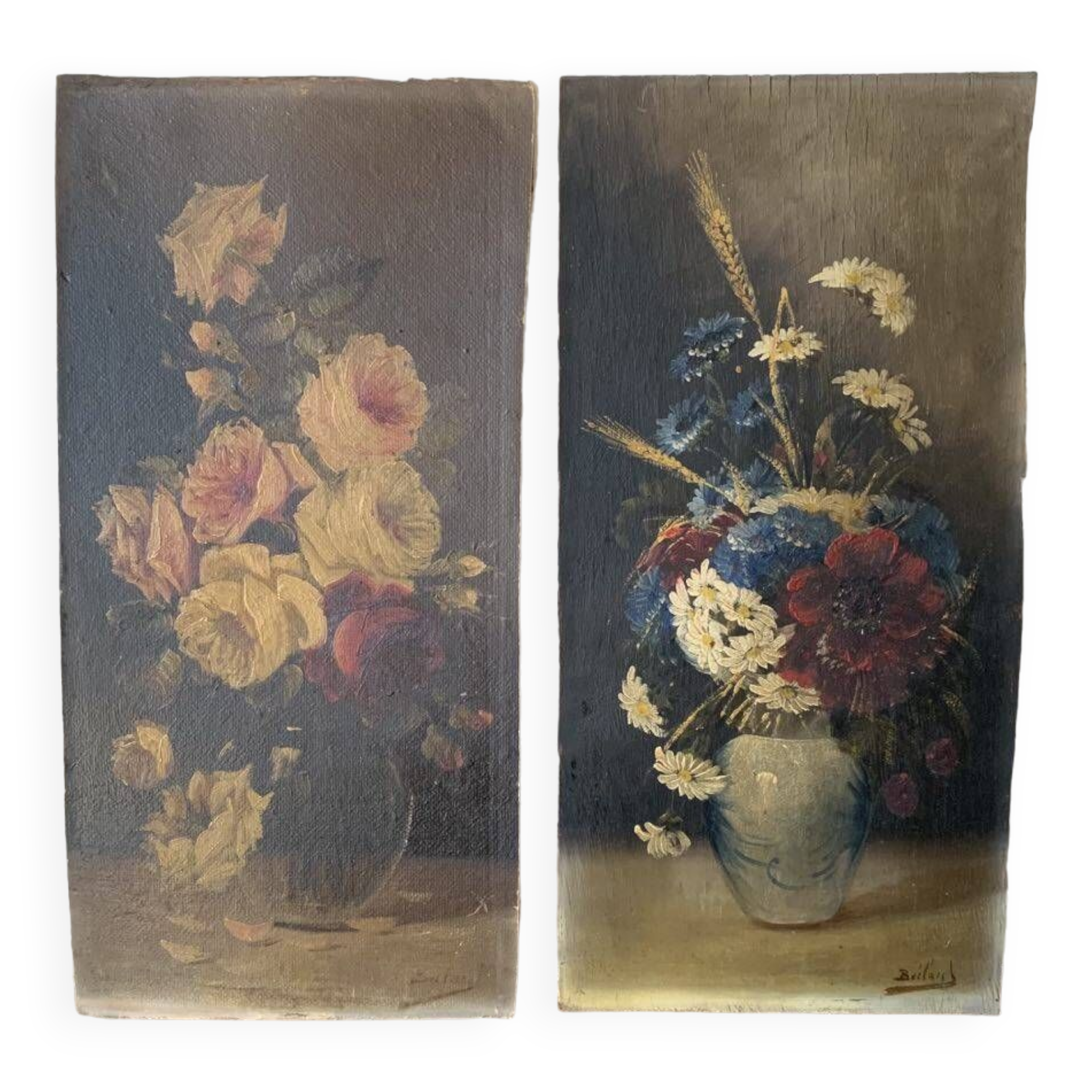 Two oil paintings on panels