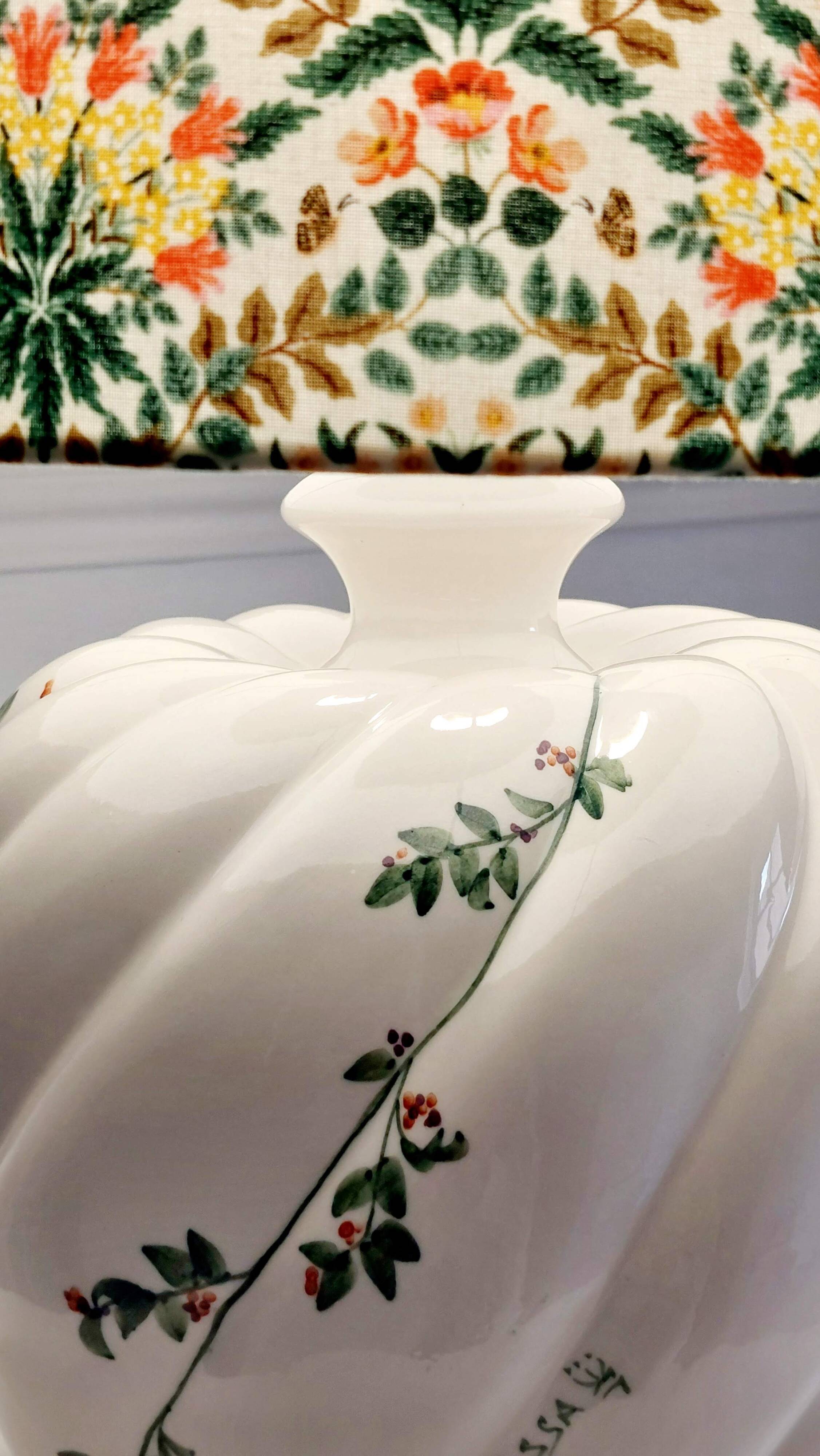 Hand-painted ceramic lamp & handmade shade by Rifle Paper Co.