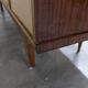 1960s Scandinavian wardrobe, blonde varnished wood, unusual, 4 doors, 3 drawers, 7 shelves.