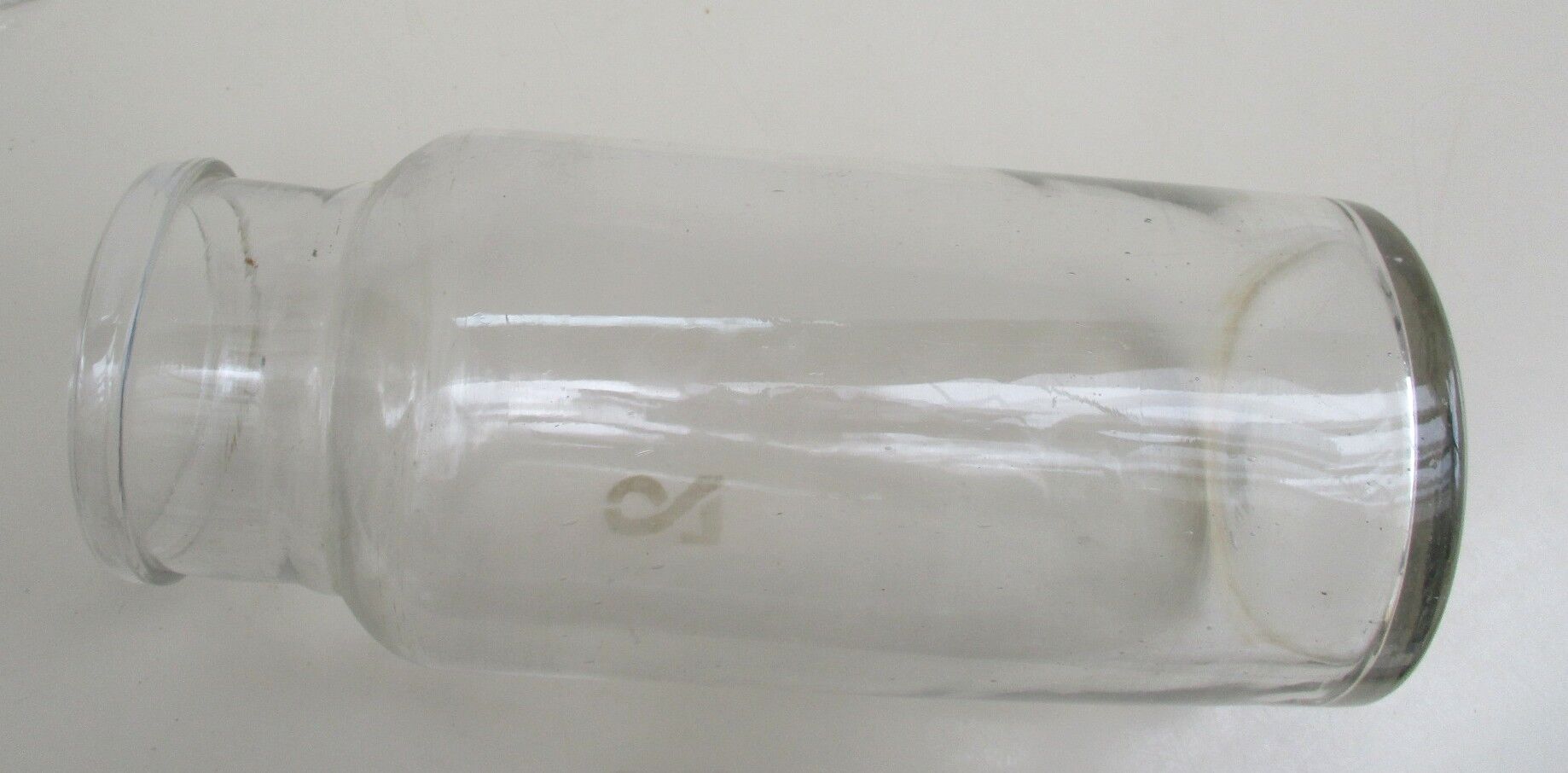 Old blown glass jar, Engraved "2"