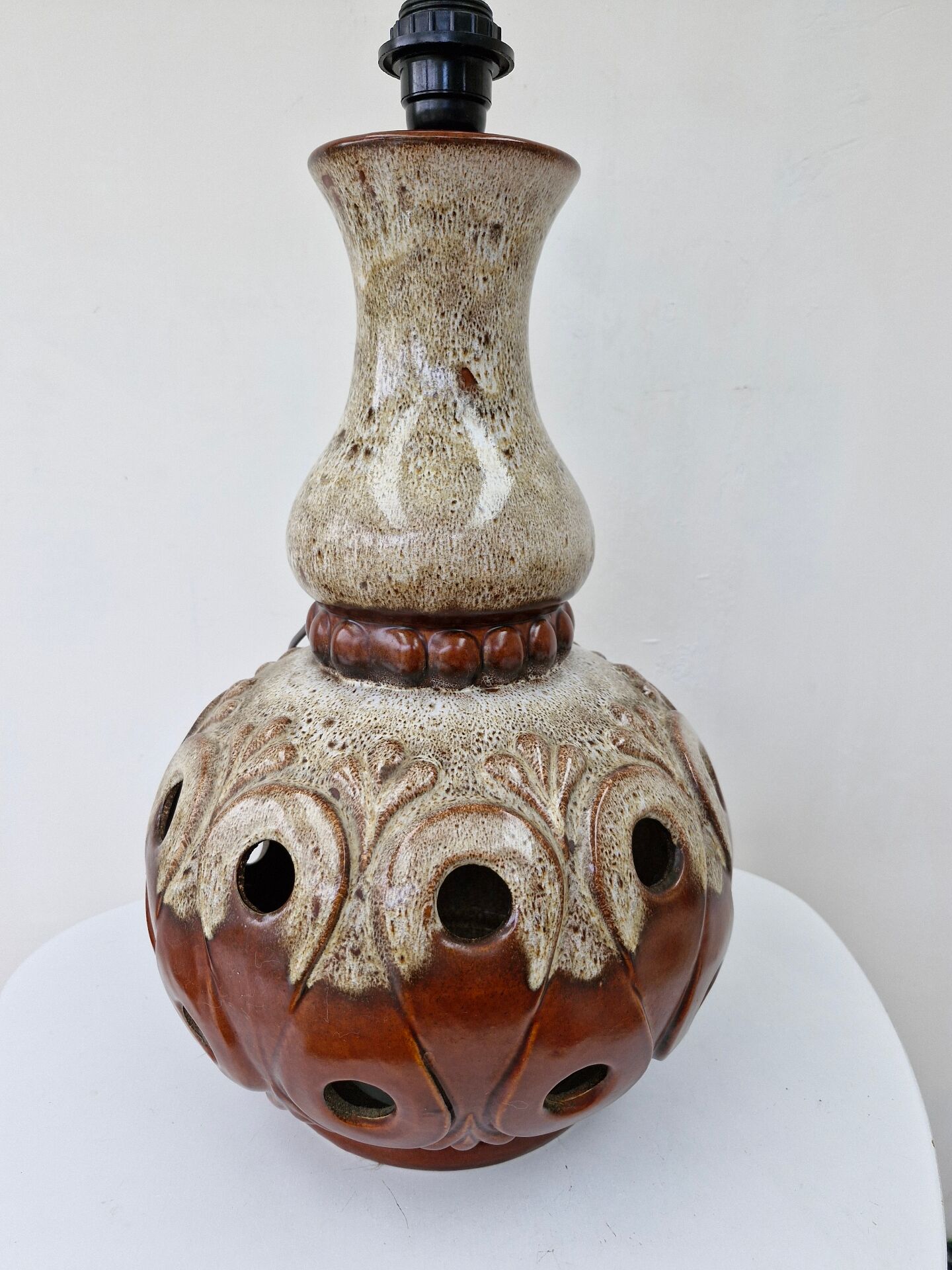 Vintage 60-70's sun lamp ceramic fat lava style functional