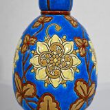 Vase decorated with flowers in enamels of longwy – early twentieth century