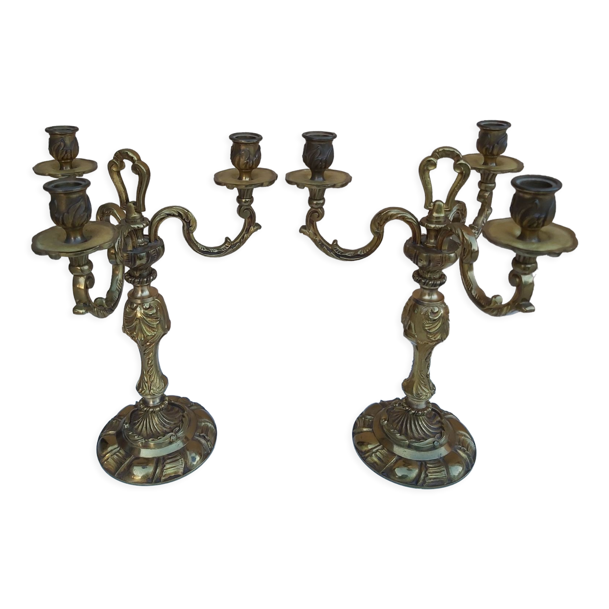 Pair of bronze candlesticks